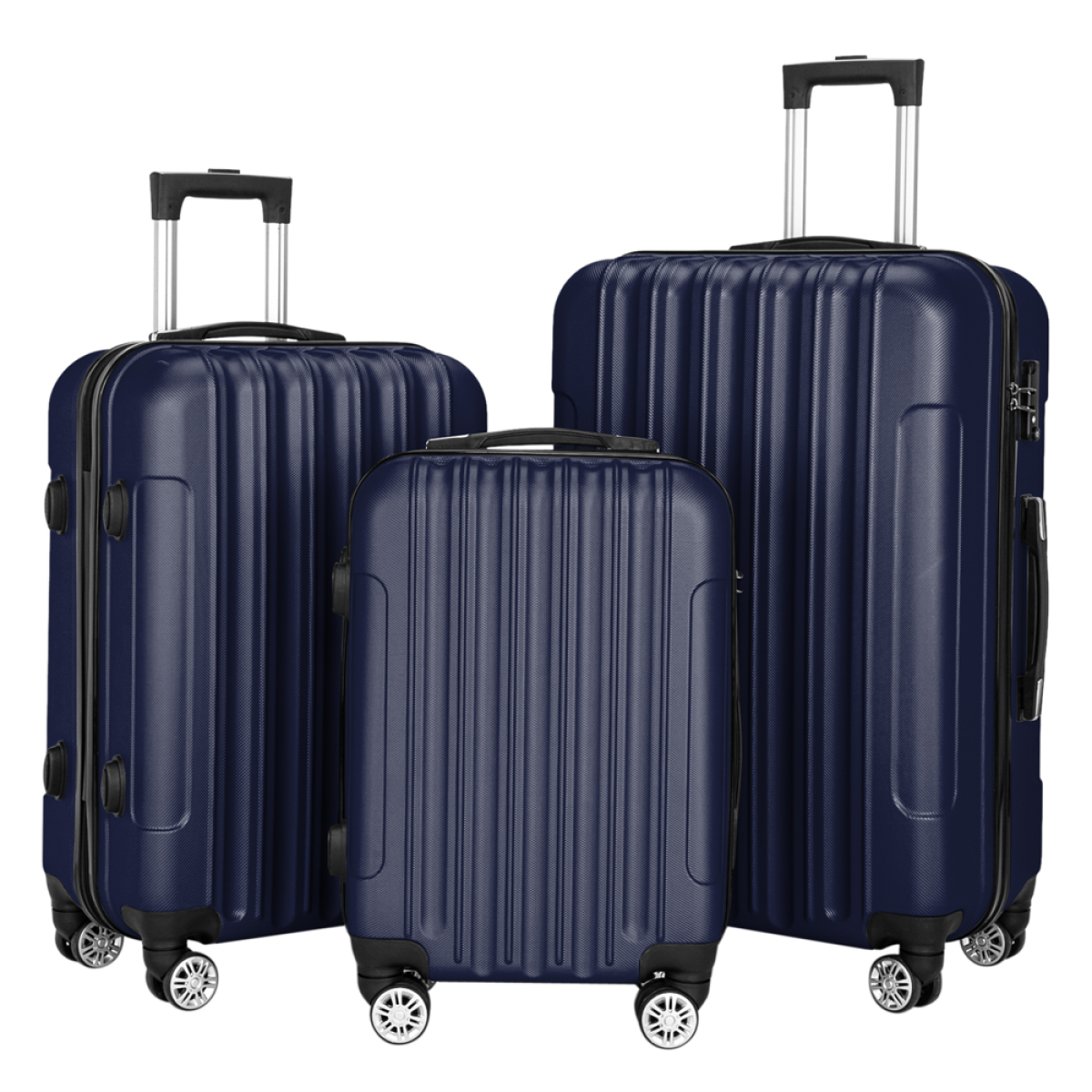 3 Pcs Suitcase Lightweight ABS Carry-on Hand Luggage 4 Spinner Wheels Trolley Case - Image 2