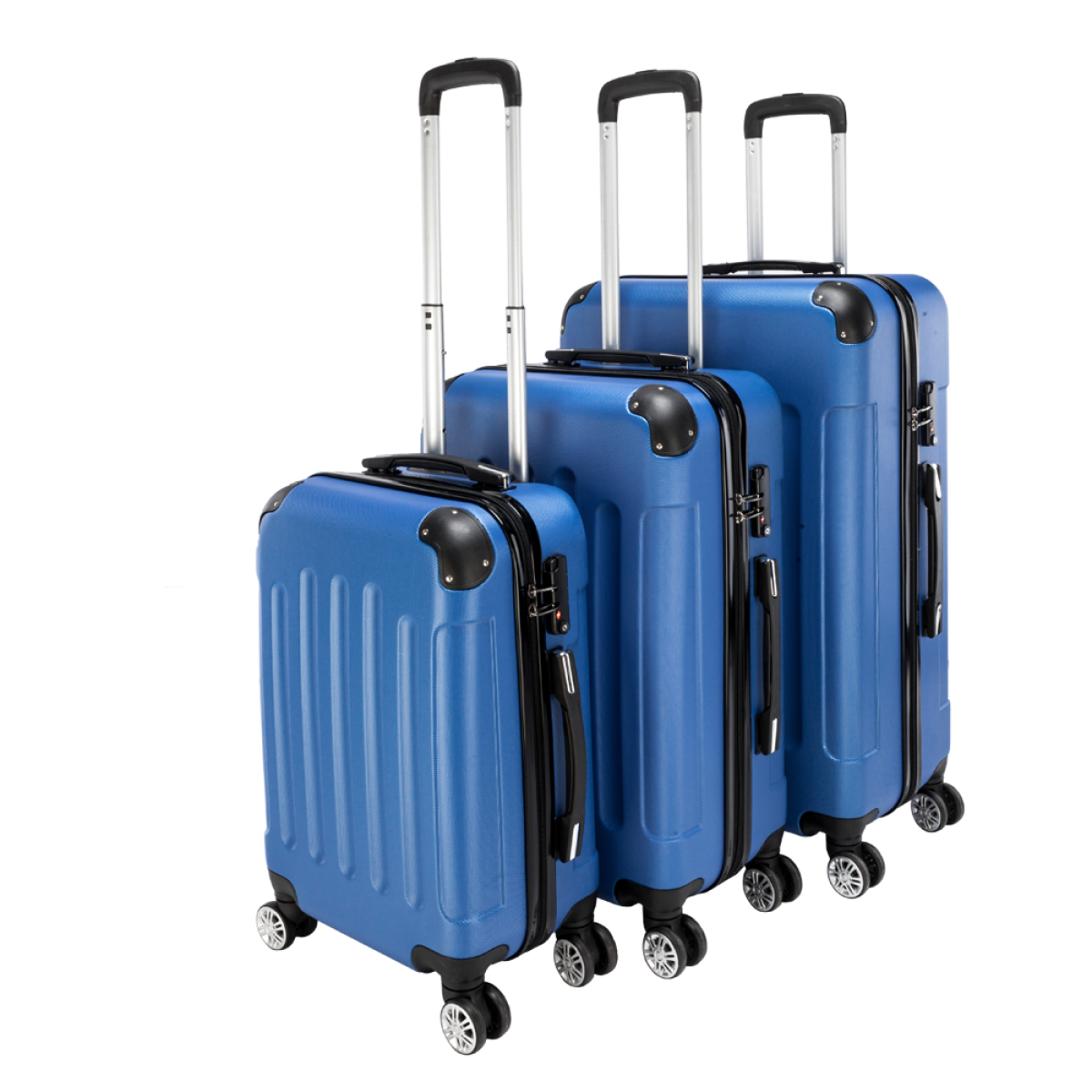 3 Pcs Suitcase Lightweight ABS Carry-on Hand Luggage 4 Spinner Wheels Trolley Case - Image 3