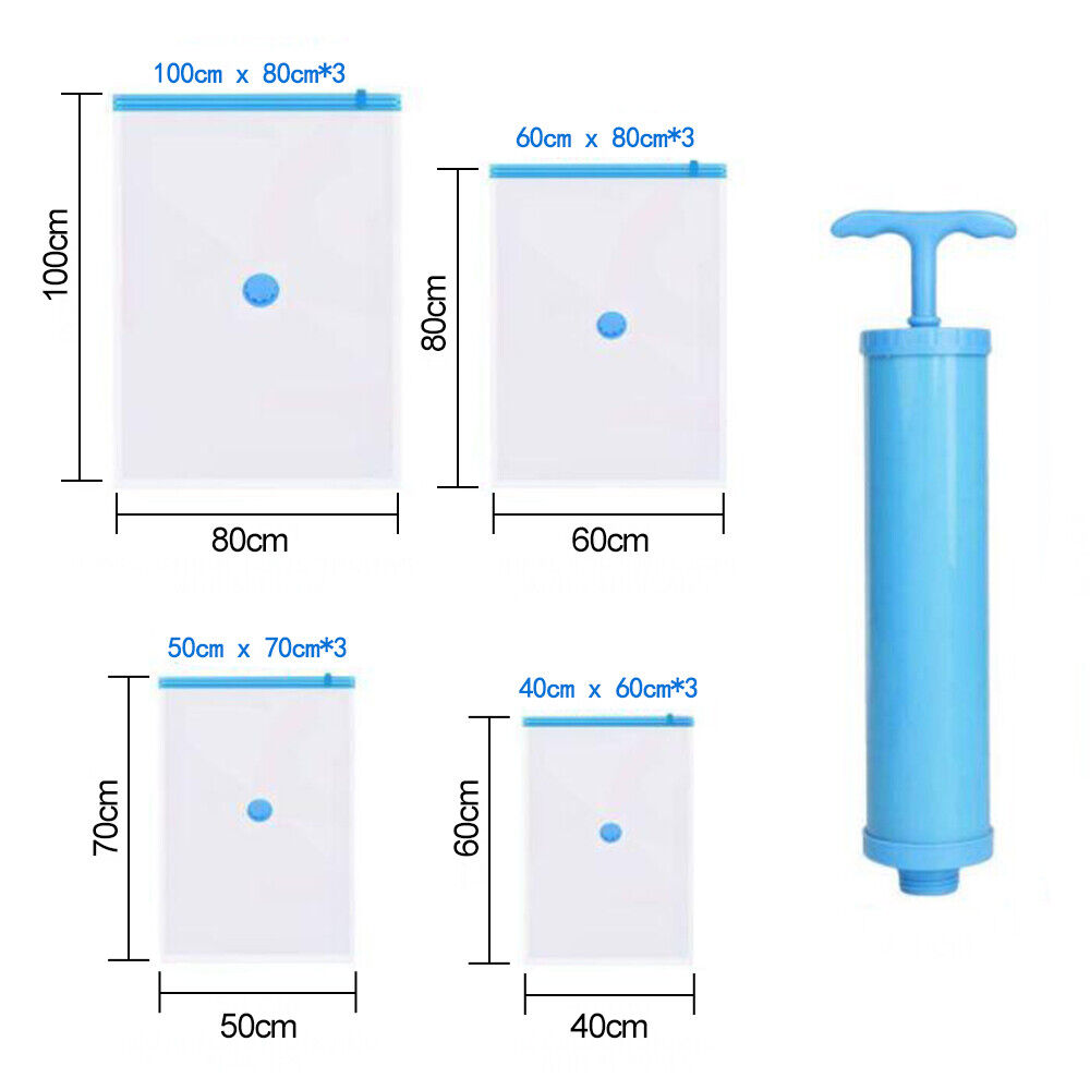 12 X STRONG VACUUM STORAGE SPACE SAVER SAVING VACUM VACCUM LARGE ORGANISER BAGS - Image 4