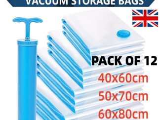 12 X STRONG VACUUM STORAGE SPACE SAVER SAVING VACUM VACCUM LARGE ORGANISER BAGS