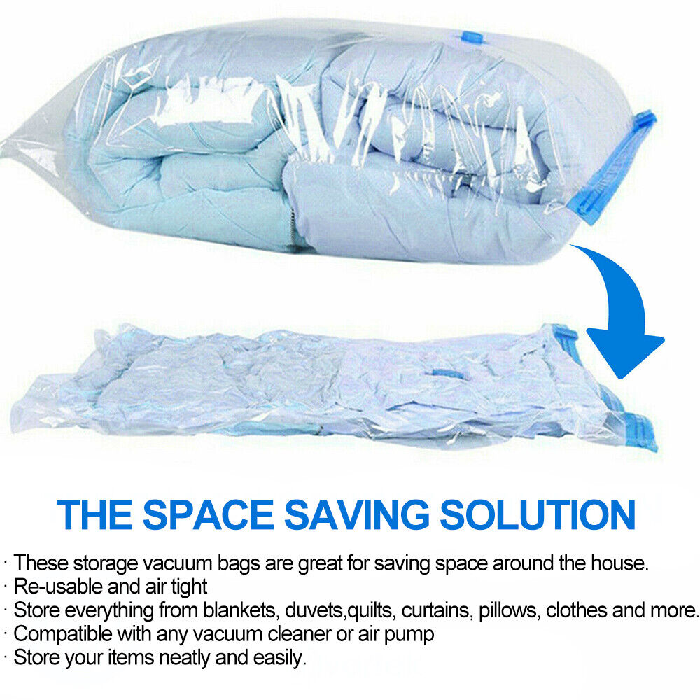 12 X STRONG VACUUM STORAGE SPACE SAVER SAVING VACUM VACCUM LARGE ORGANISER BAGS - Image 6