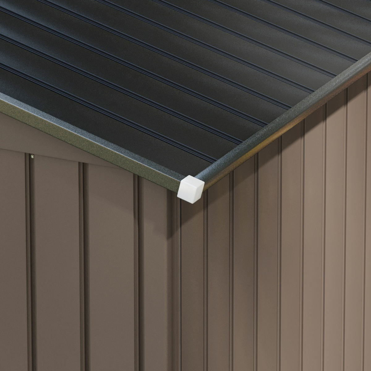 Garden Shed Storage Unit w/Locking Door Floor Foundation Vent Brown - Image 7