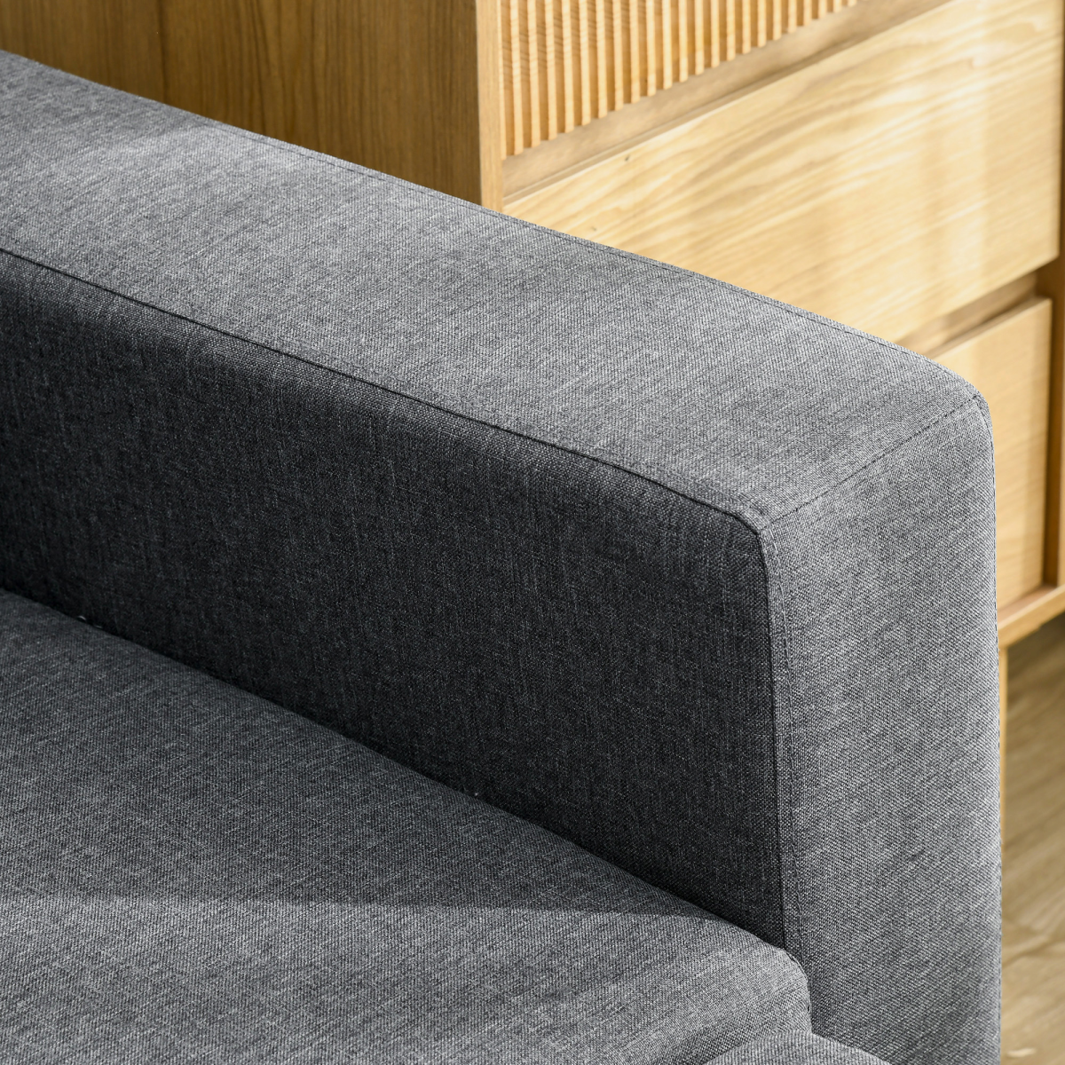 HOMCOM Corner Sofa Bed with Storage, 3 Seater Pull Out Sofa Bed, Dark Grey - Image 7