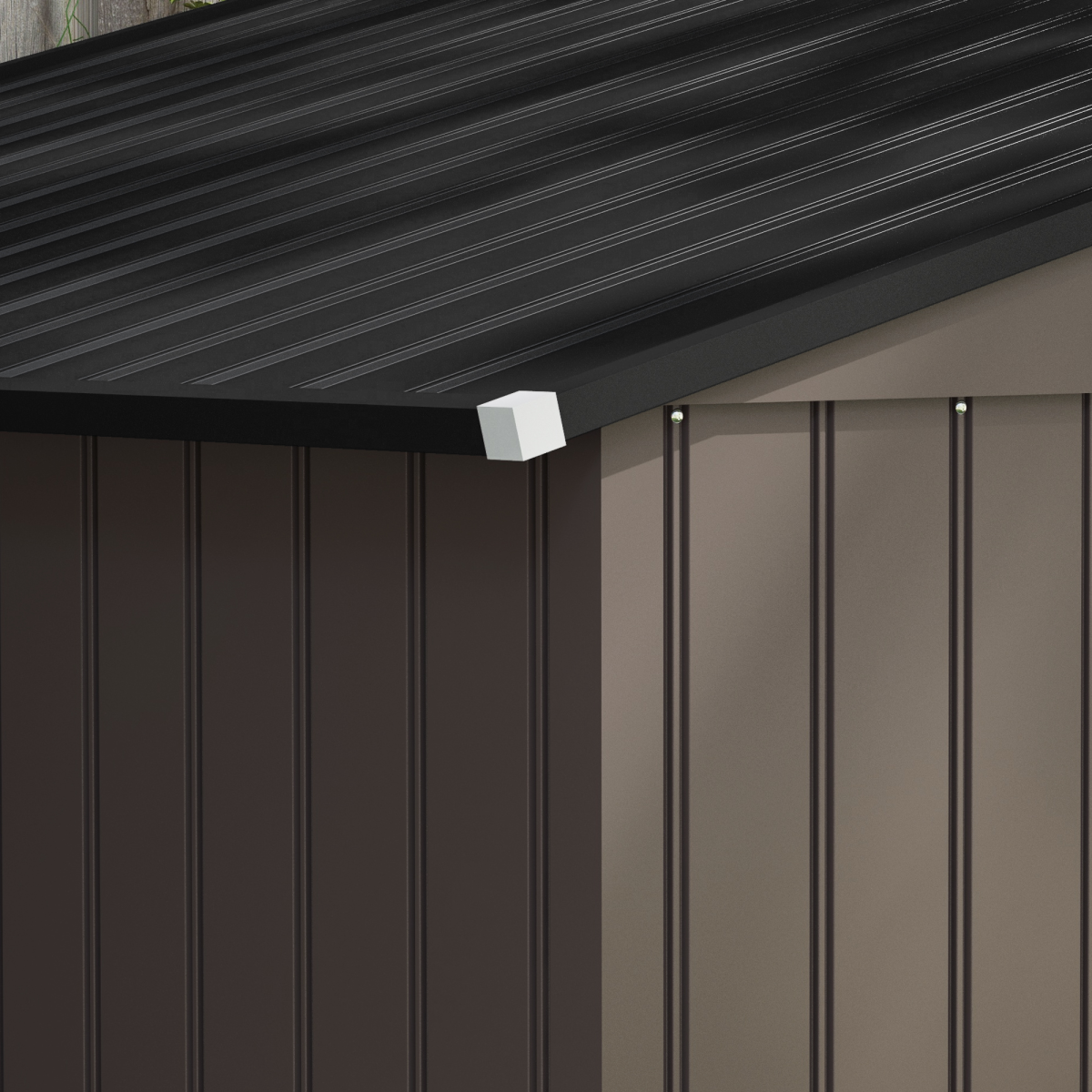 9 X 6FT Outdoor Storage Garden Shed Sliding Door Galvanised Metal Brown - Image 7