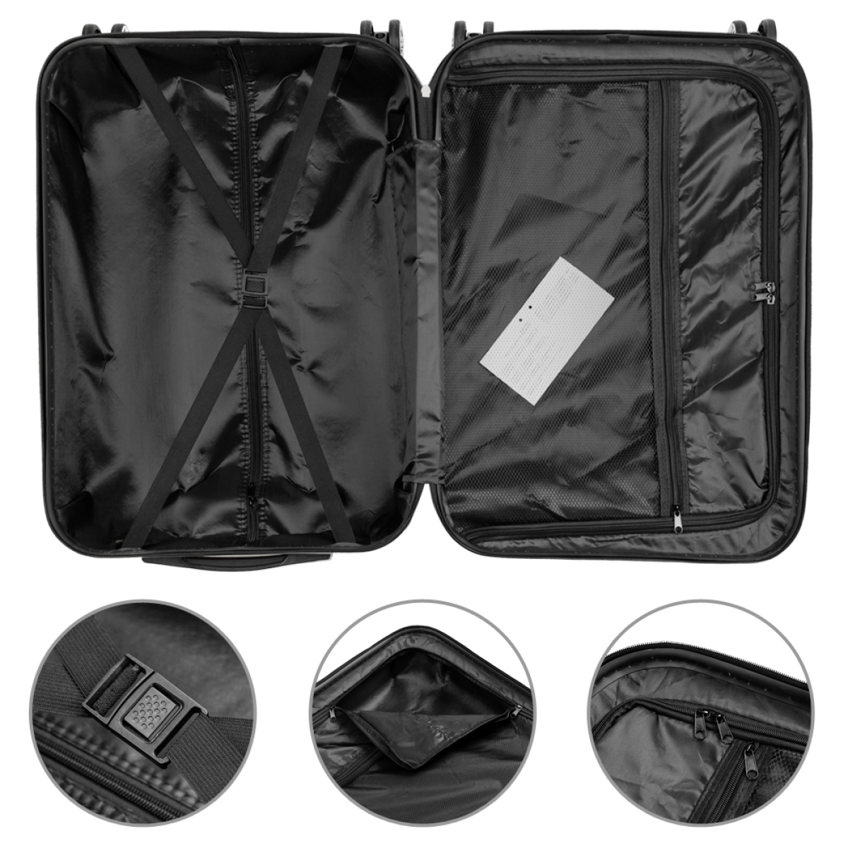 3 Pcs Suitcase Lightweight ABS Carry-on Hand Luggage 4 Spinner Wheels Trolley Case - Image 8