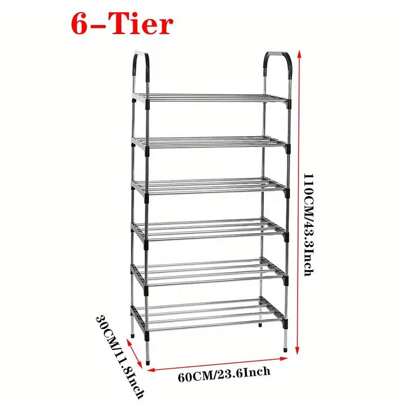 6-Tier Metal Shoe Rack – Freestanding Heavy Duty Storage Shelf for Shoes, Boots, and Accessories - Image 5