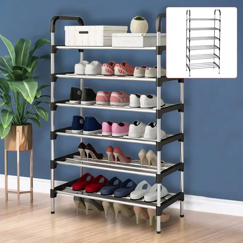 6-Tier Metal Shoe Rack – Freestanding Heavy Duty Storage Shelf for Shoes, Boots, and Accessories