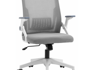 Vinsetto Mesh Office Chair for Home with Lumbar Support, Flip-up Arm, Wheels