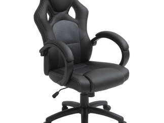 Executive Racing Swivel Gaming Office Chair PU Leather Computer Desk Chair Grey