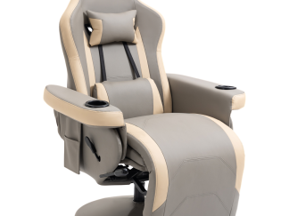 Manual Recliner Armchair PU Sofa Chair w/ Adjustable Leg Rest & 135� Reclining