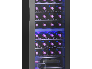 HOMCOM 86L Dual Zone Wine Cooler with Adjustable Temperature Control, Black